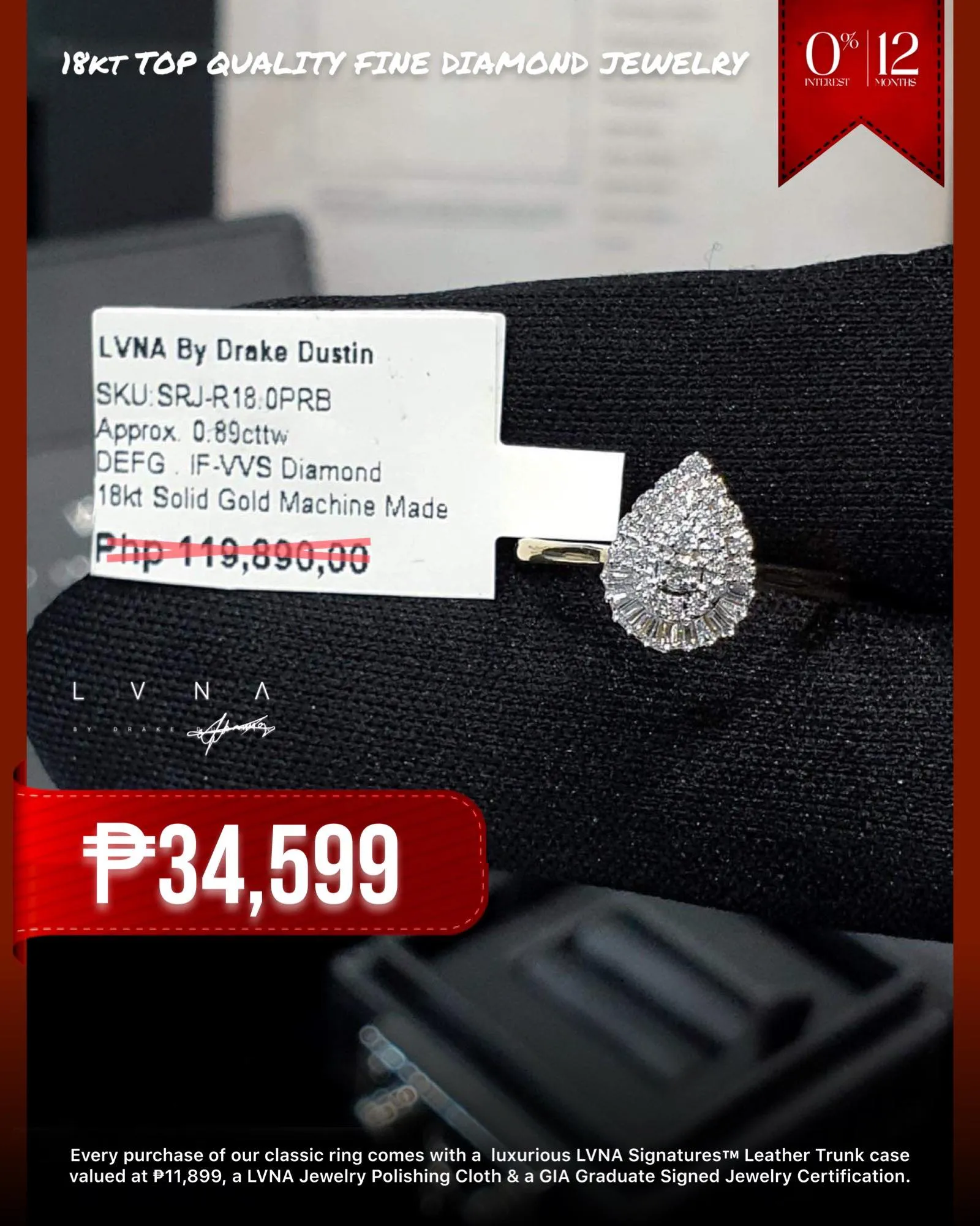 #LVNA2024 | Golden Pear Paved Diamond Ring 18kt