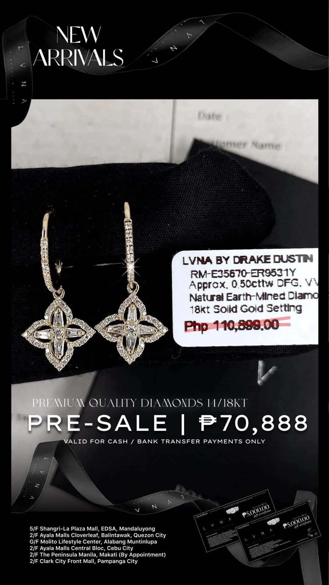 #LVNA2024 | Hoop Clover Baguette Diamond Earrings 18kt