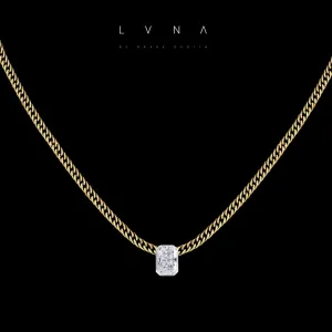 #LVNA2024 | LVNA Signatures Unisex 0.25ct Bezel Diamond Center Bar Necklace 18kt