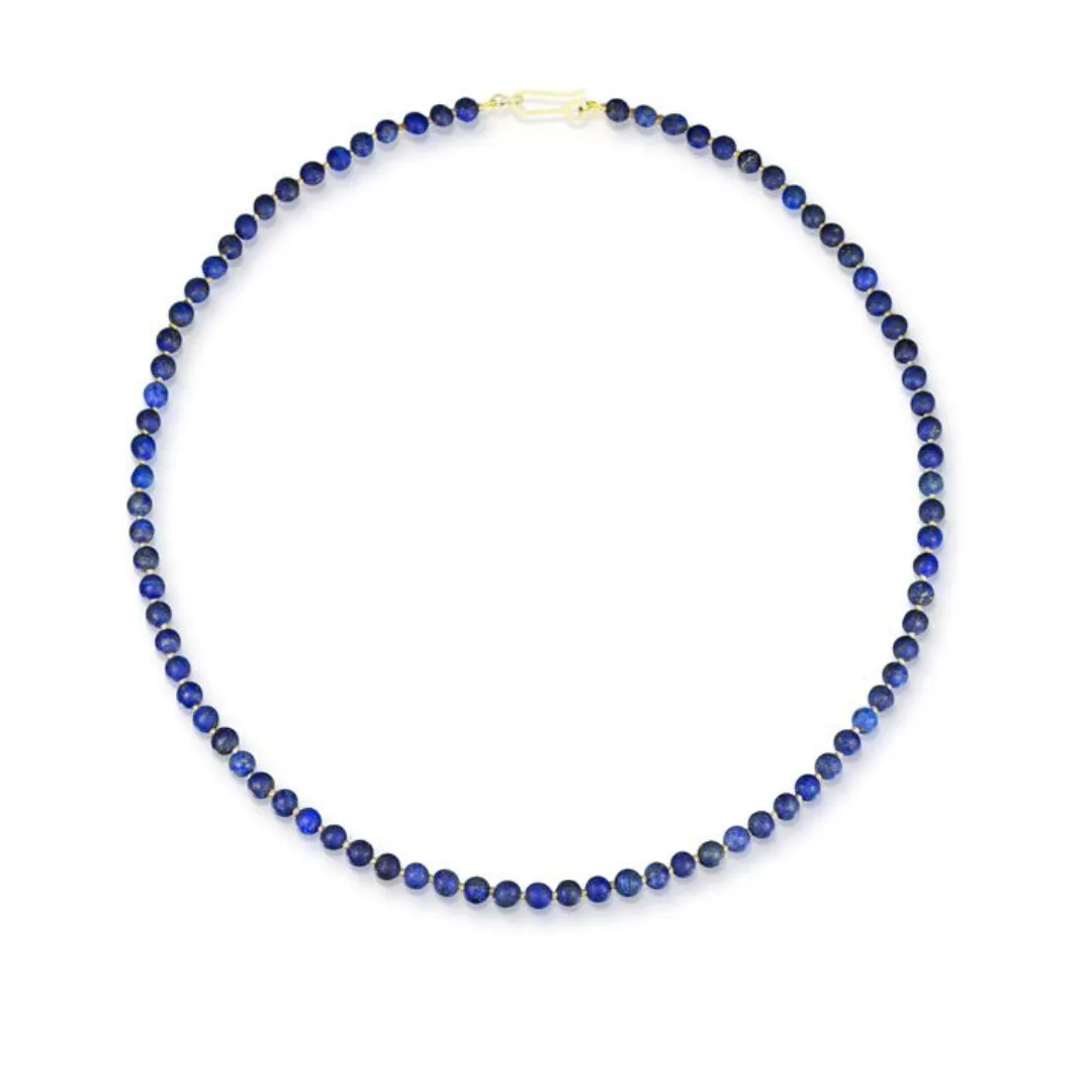 Matte Lapis Lazuli Beaded Necklace