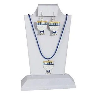 Menorah Jewelry Set - Earrings and Necklace Gift Boxed