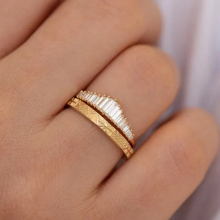 ORDER ONLY: 18K Gold Unique Geometric Band