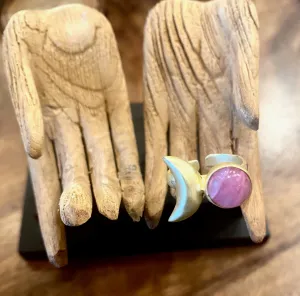 Pink Rising Moon Ring