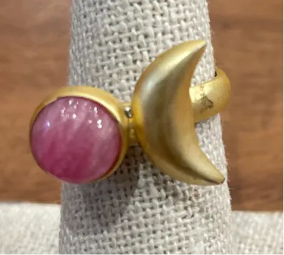 Pink Rising Moon Ring