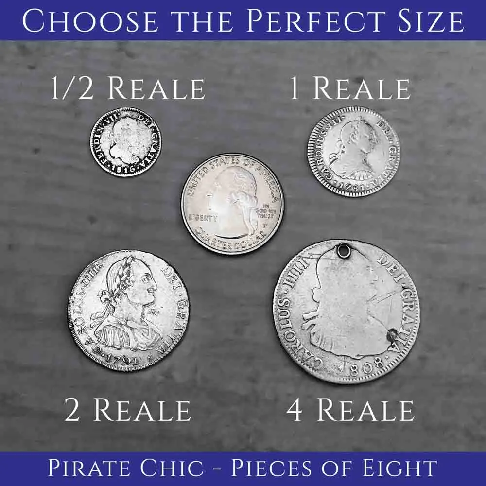 Pirate Chic Silver 1 Reale Spanish Pillar Dollar Dated 1761 - the Legendary "Piece of Eight" Pendant | Artifact #8860