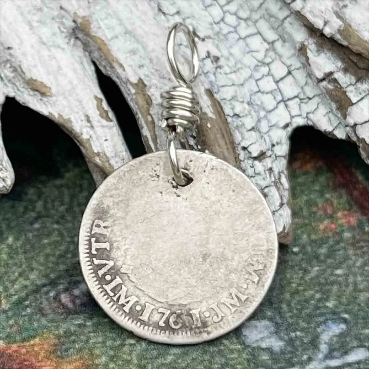 Pirate Chic Silver 1 Reale Spanish Pillar Dollar Dated 1761 - the Legendary "Piece of Eight" Pendant | Artifact #8860