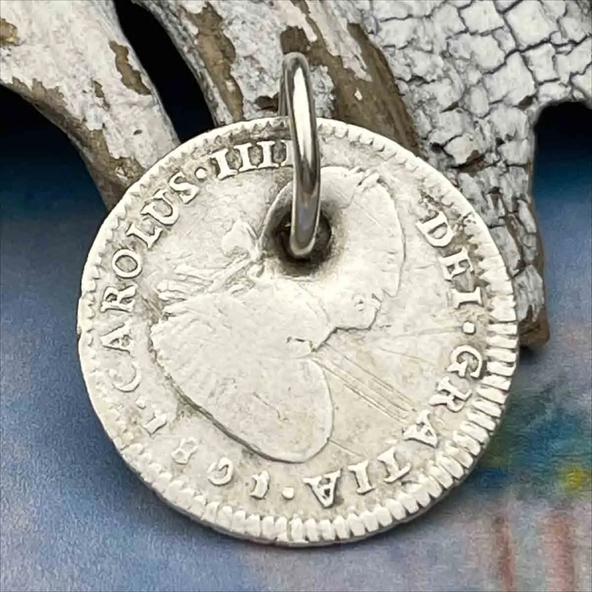 Pirate Chic Silver 1 Reale Spanish Portrait Dollar Dated 1801 - the Legendary "Piece of Eight" Pendant | Artifact #8847