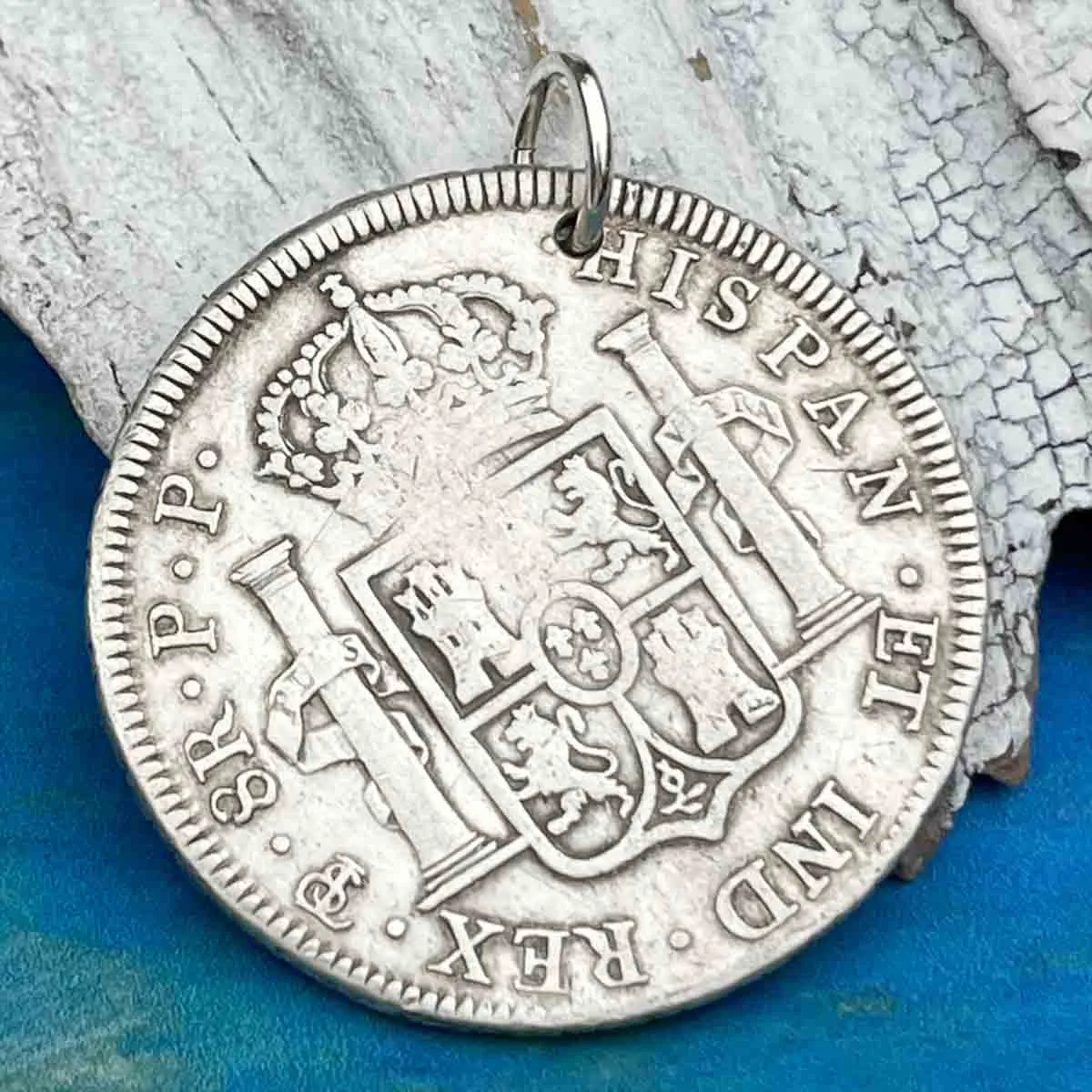 Pirate Chic Silver 8 Reale Spanish Portrait Dollar Dated 1795 - the Legendary "Piece of Eight" Pendant | Artifact #8886