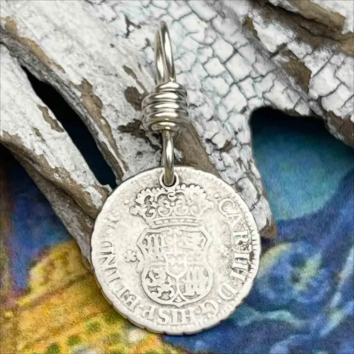 Pirate Chic Silver Half Reale Spanish Pillar Dollar Dated 1767 - the Legendary "Piece of Eight" Pendant | Artifact #8835