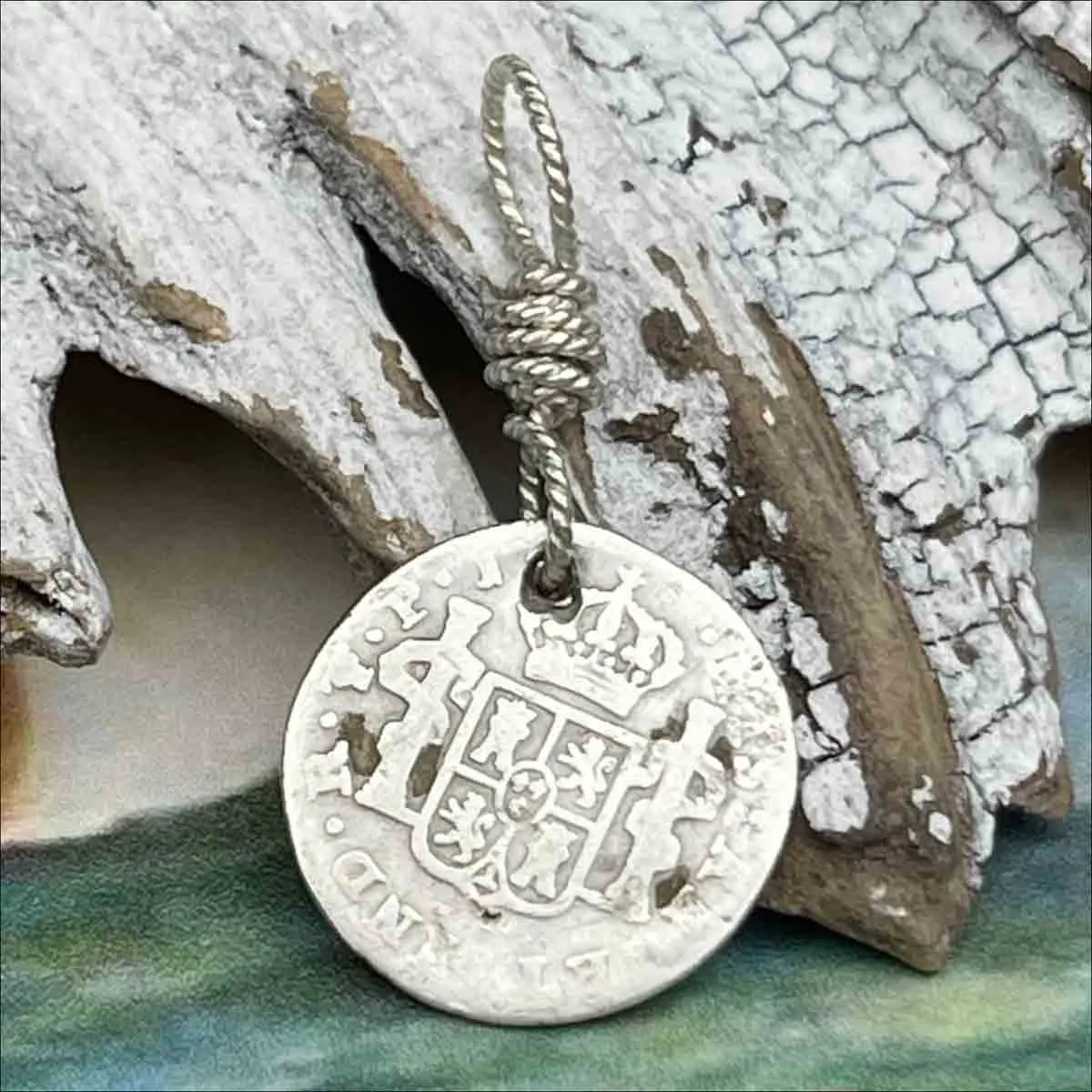 Pirate Chic Silver Half Reale Spanish Portrait Dollar Dated 1808 - the Legendary "Piece of Eight" Pendant | Artifact #8828