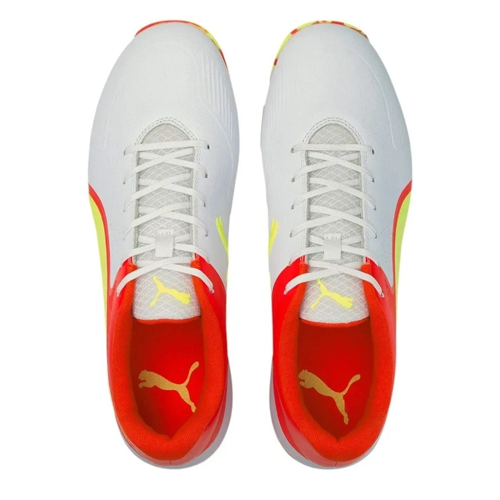 PUMA 19 FH Rubber Red Blast - Yellow Alert White Cricket Shoe