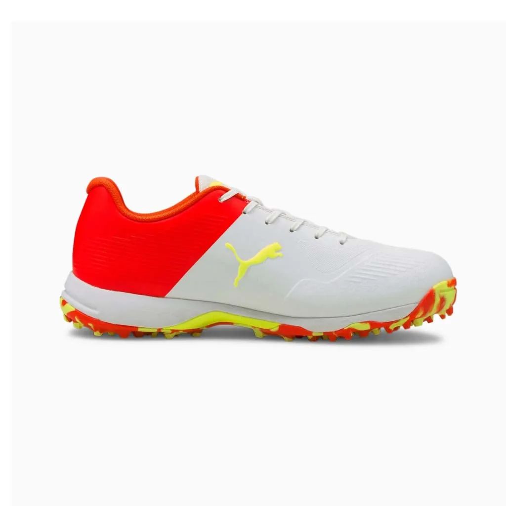 PUMA 19 FH Rubber Red Blast - Yellow Alert White Cricket Shoe