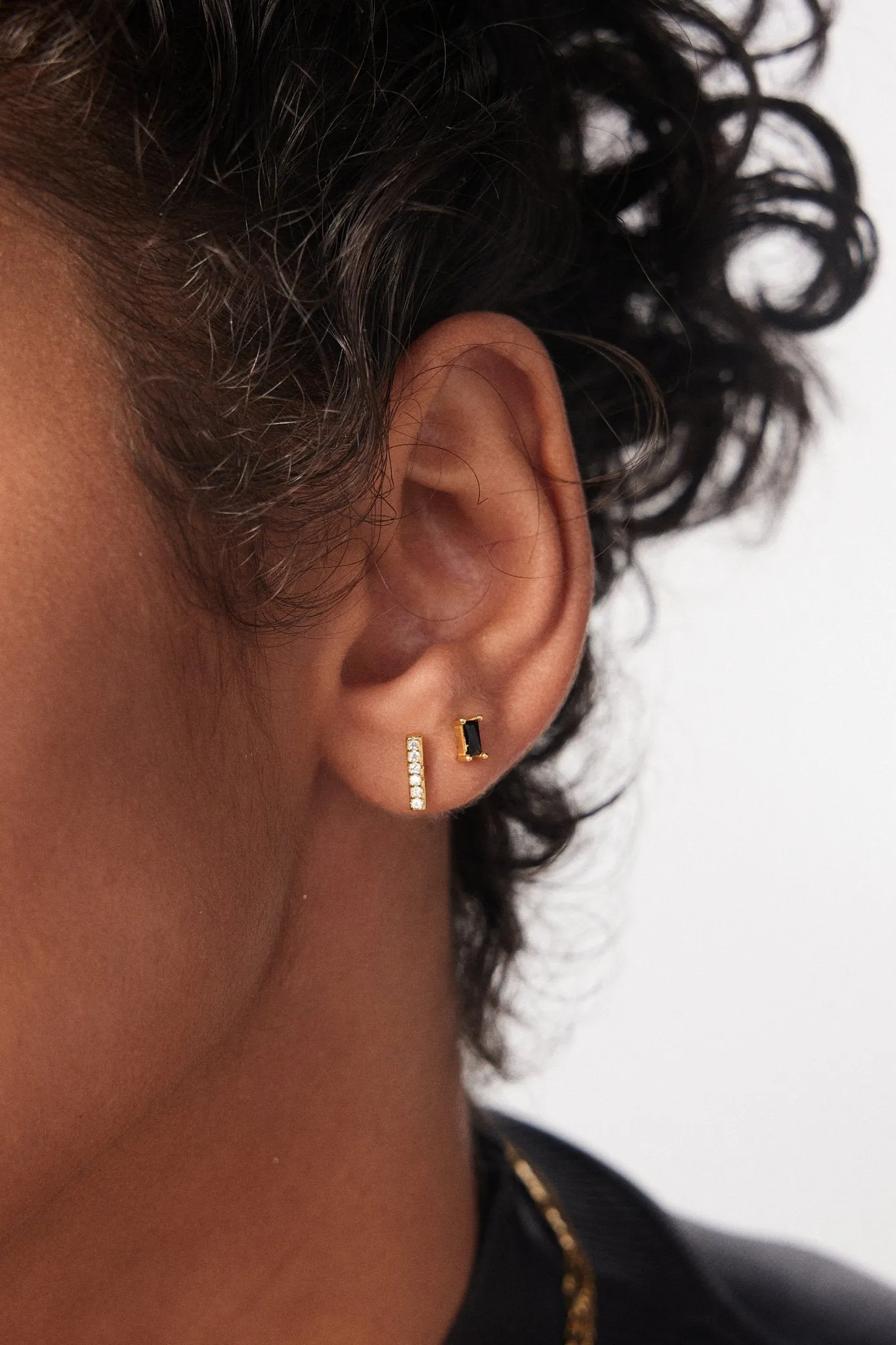 Rectangle Studs in Gold