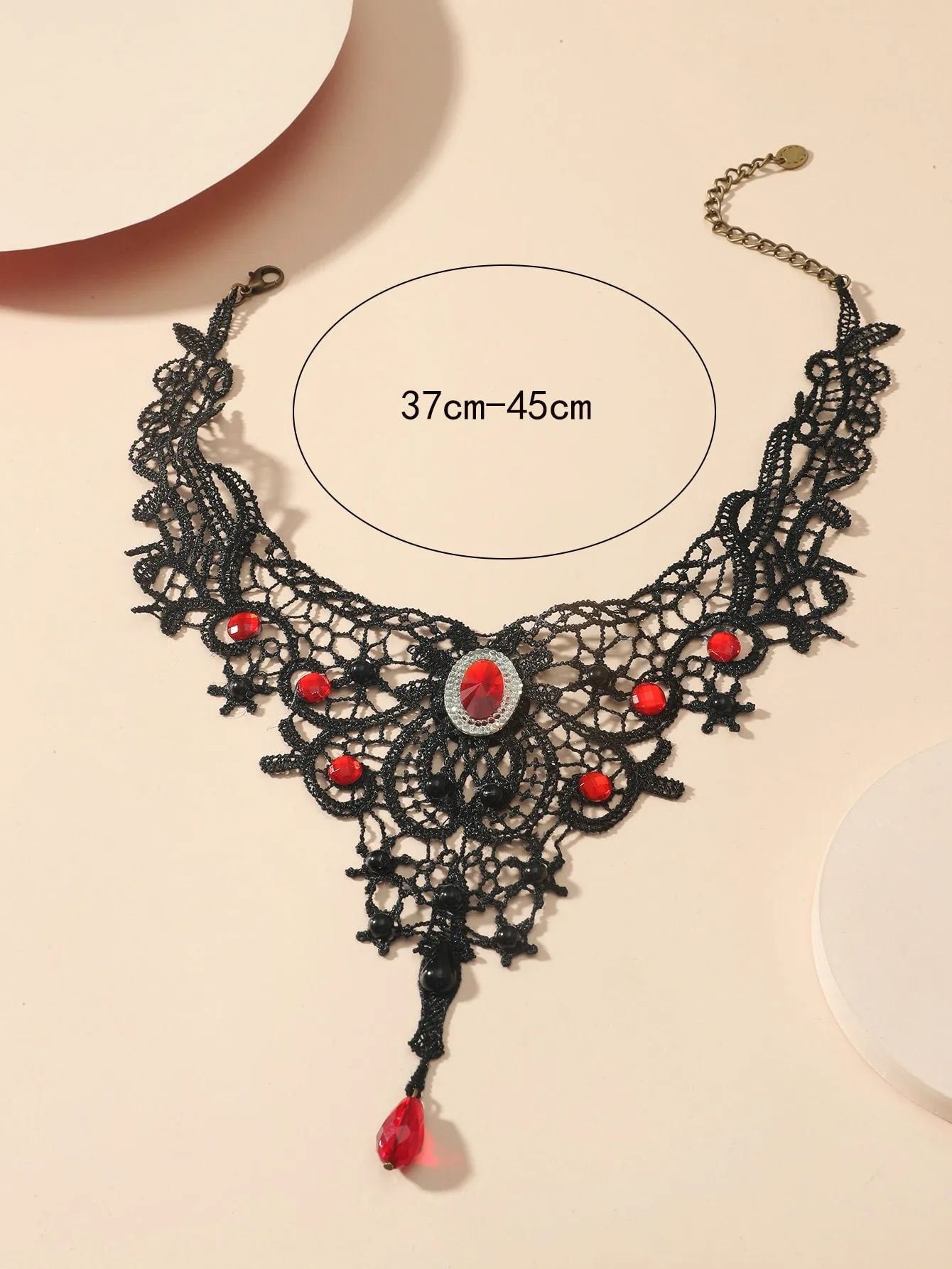 Rhinestone Decor Statement Choker Elegant Jewelry Lace Jewelry Lace Necklace