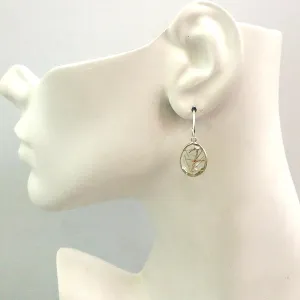 Rutilated Quartz Single Drop Hoop Earrings (stud closure)