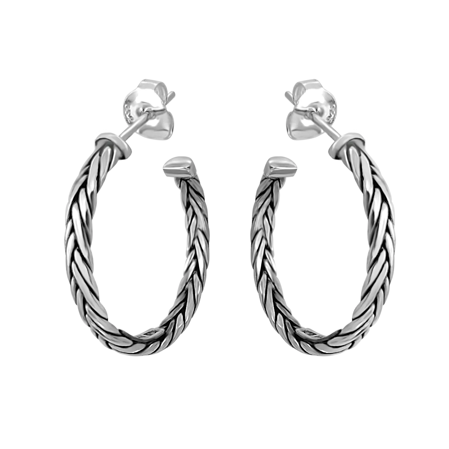 Silver Theo Hoops Earrings