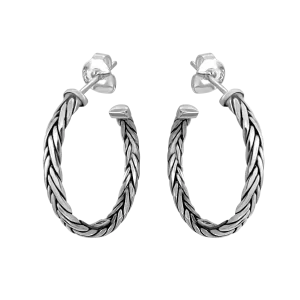 Silver Theo Hoops Earrings