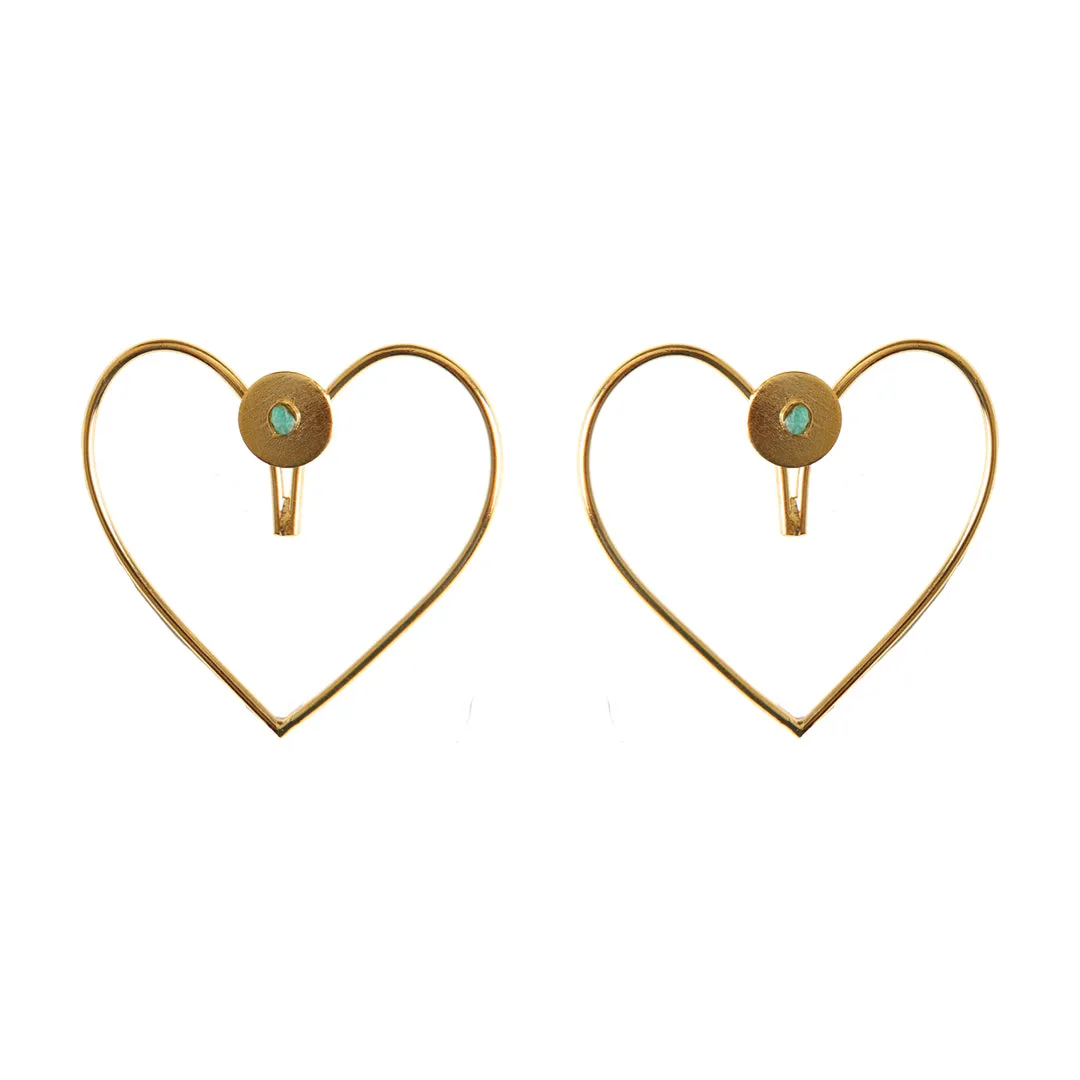 Simple Heart Earrings 2 In 1