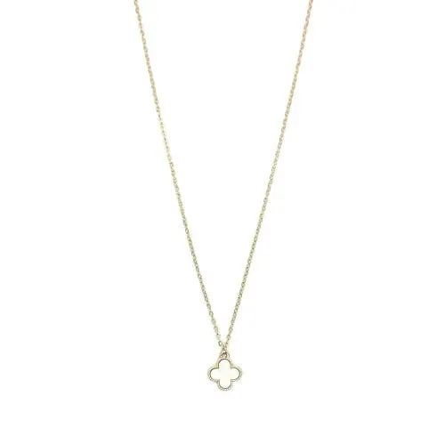 Single clover shaped pendant necklace