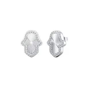 Sterling Silver CNC Hamsa Earrings