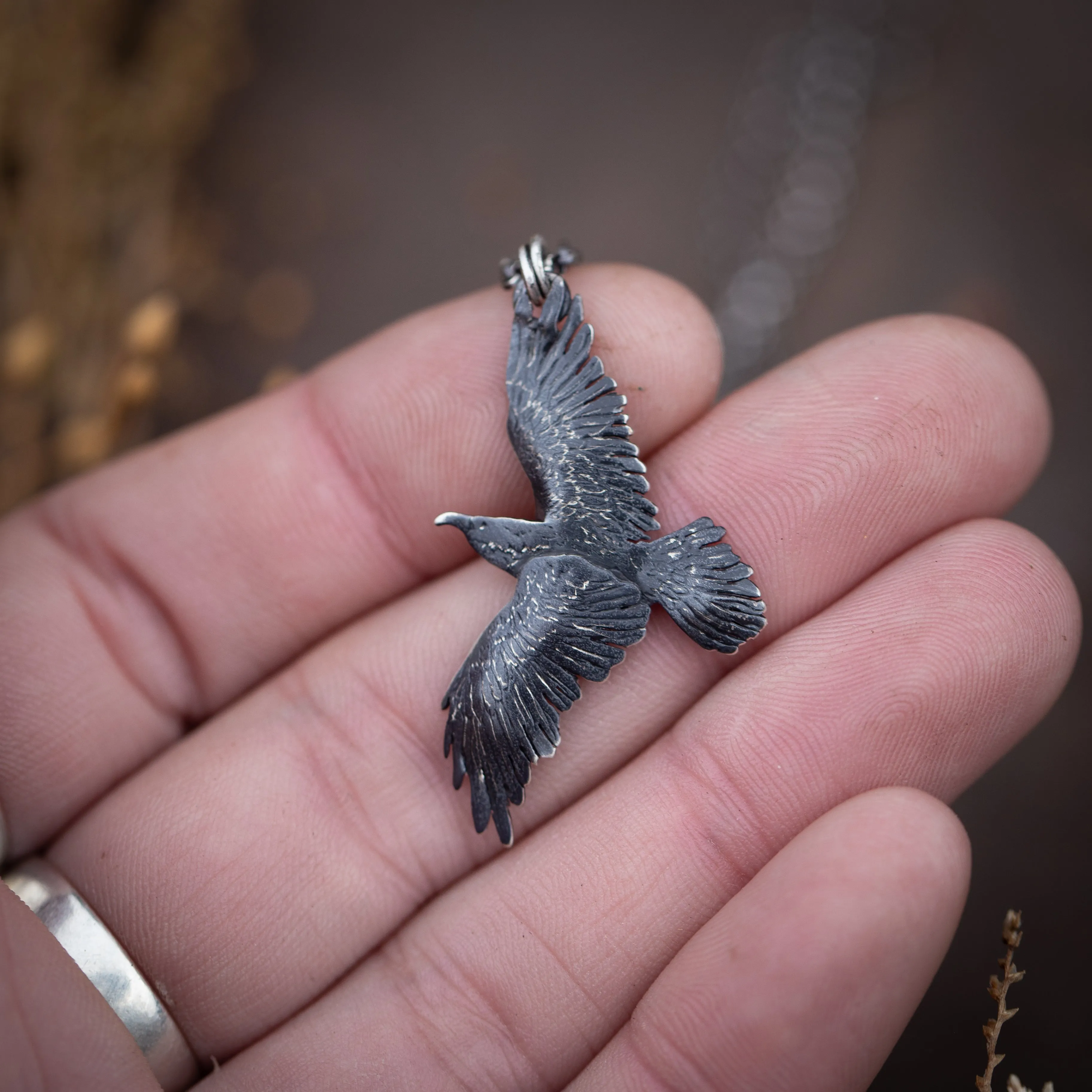 Sterling Silver Raven Necklaces