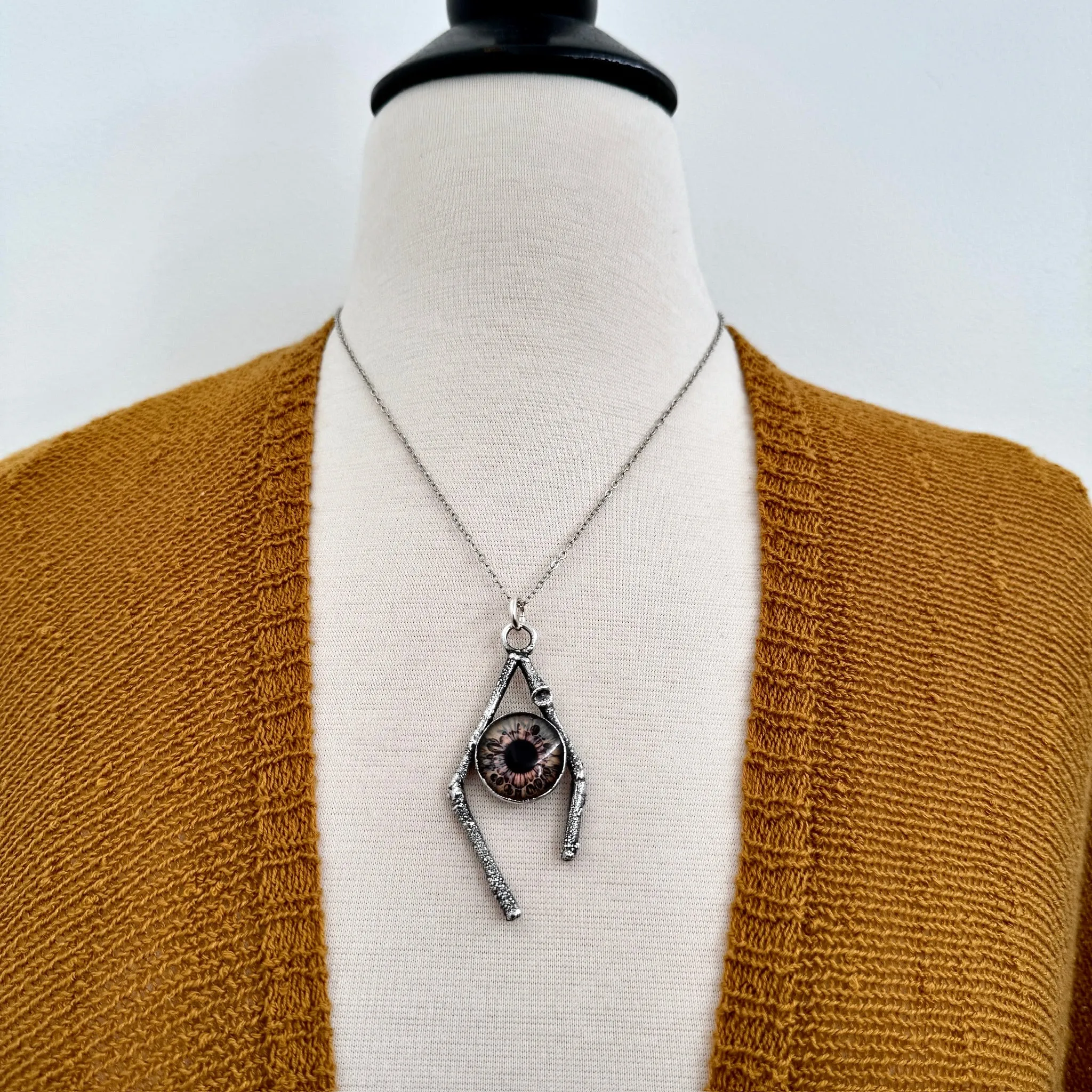 Sticks & Stones Collection - Eye Necklace Fine Silver