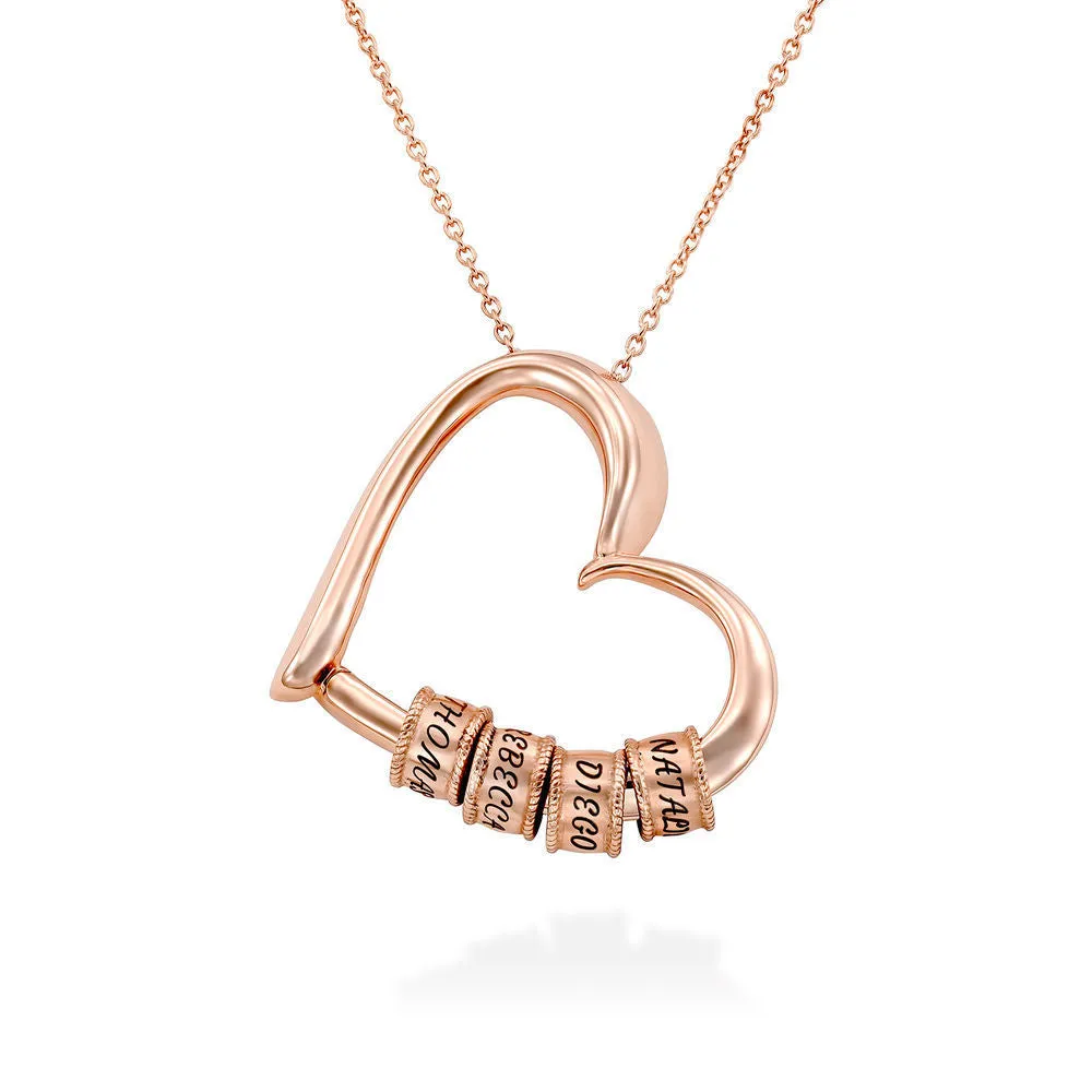 Stunning Heart-shaped Pendant Necklace with Customized Name