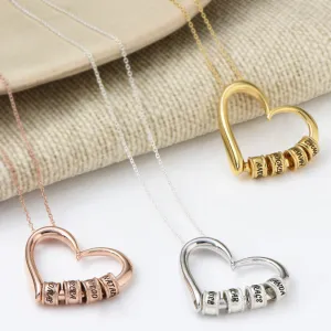 Stunning Heart-shaped Pendant Necklace with Customized Name