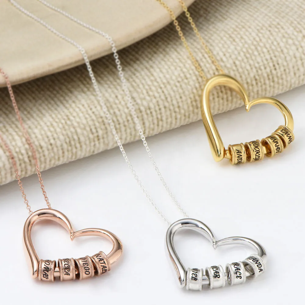 Stunning Heart-shaped Pendant Necklace with Customized Name