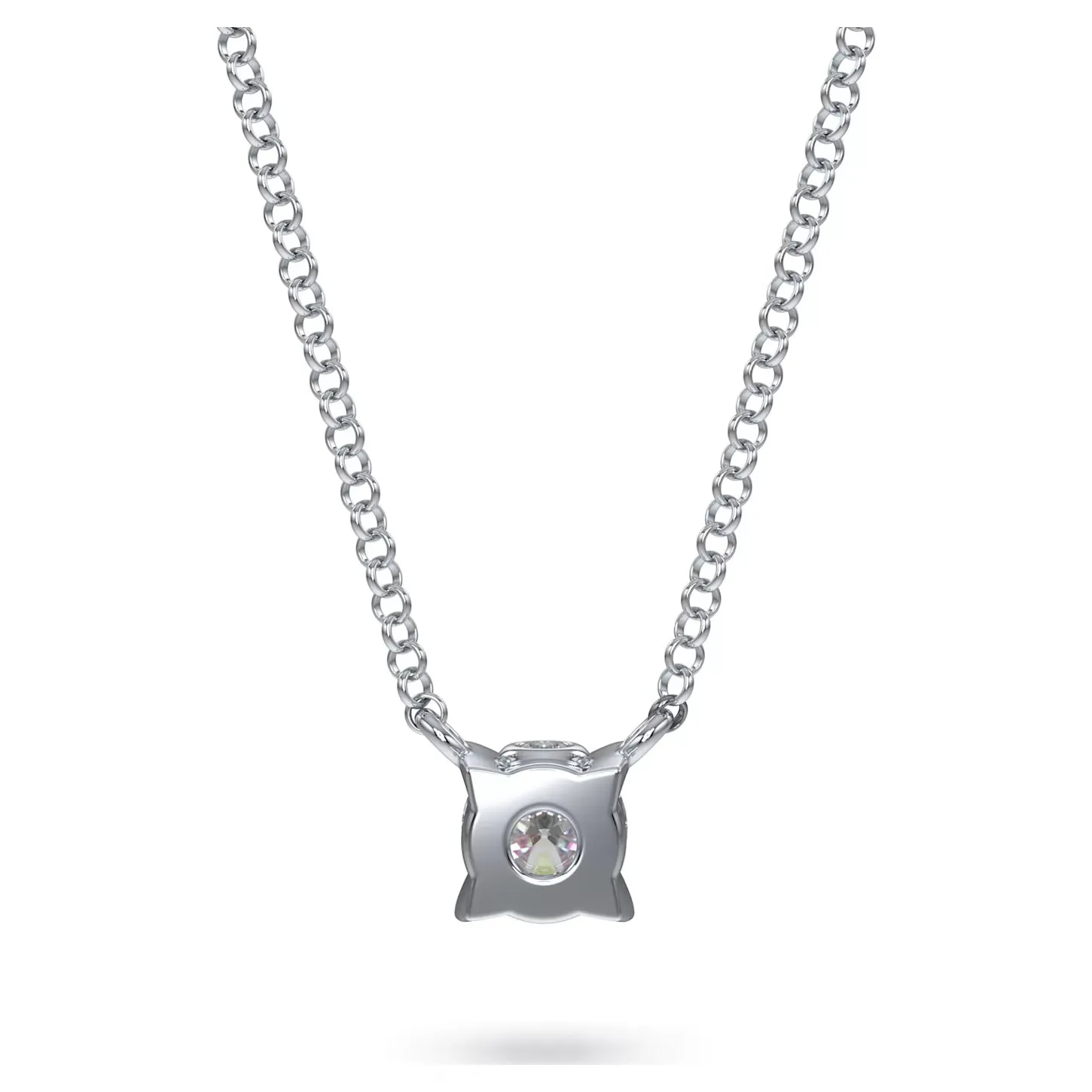 Swarovski Diamond Eternity Round Solitaire Pendant Necklace 14K White Gold