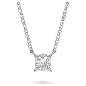 Swarovski Diamond Eternity Round Solitaire Pendant Necklace 14K White Gold