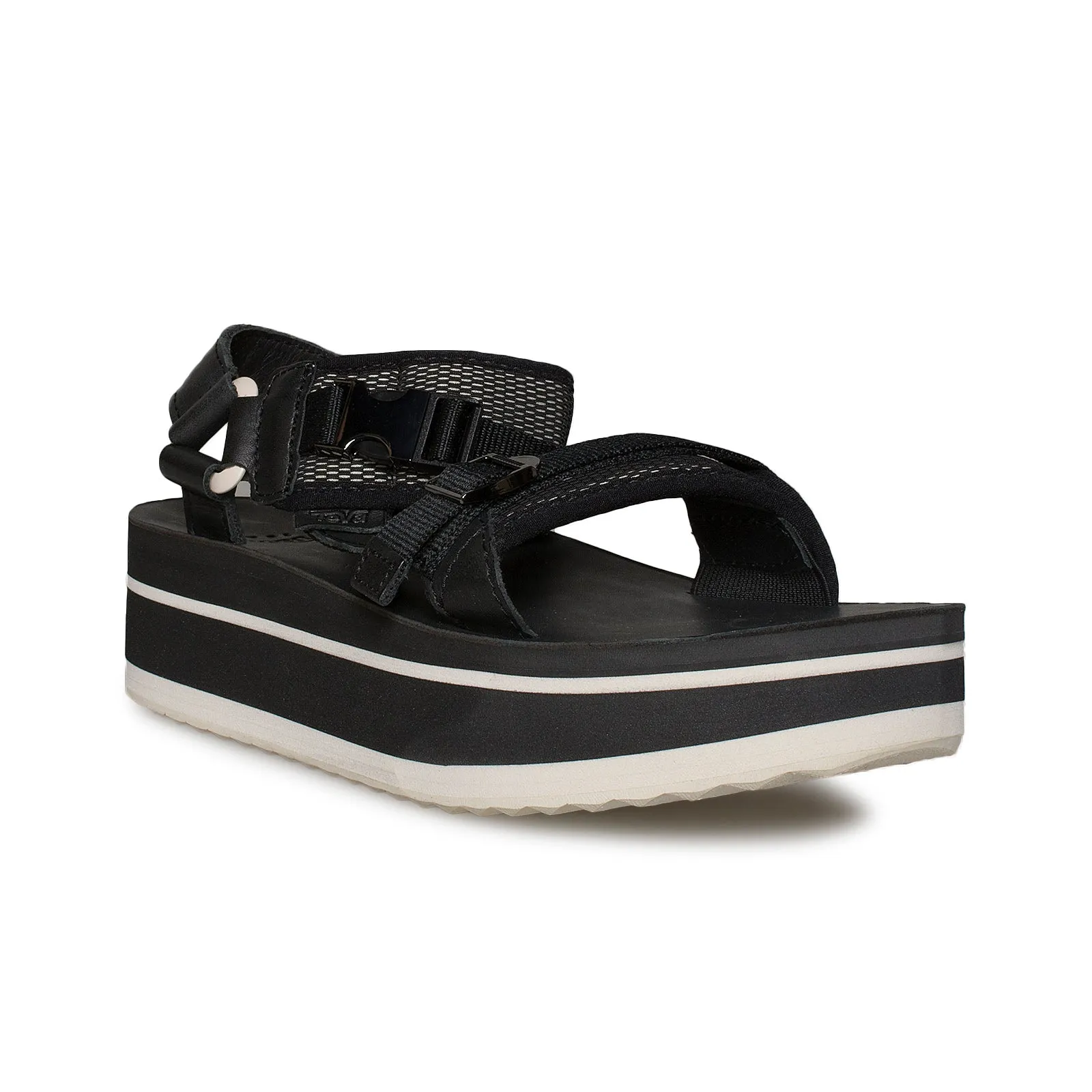 Teva Flatform Universal Luxe Black Sandals - Women's