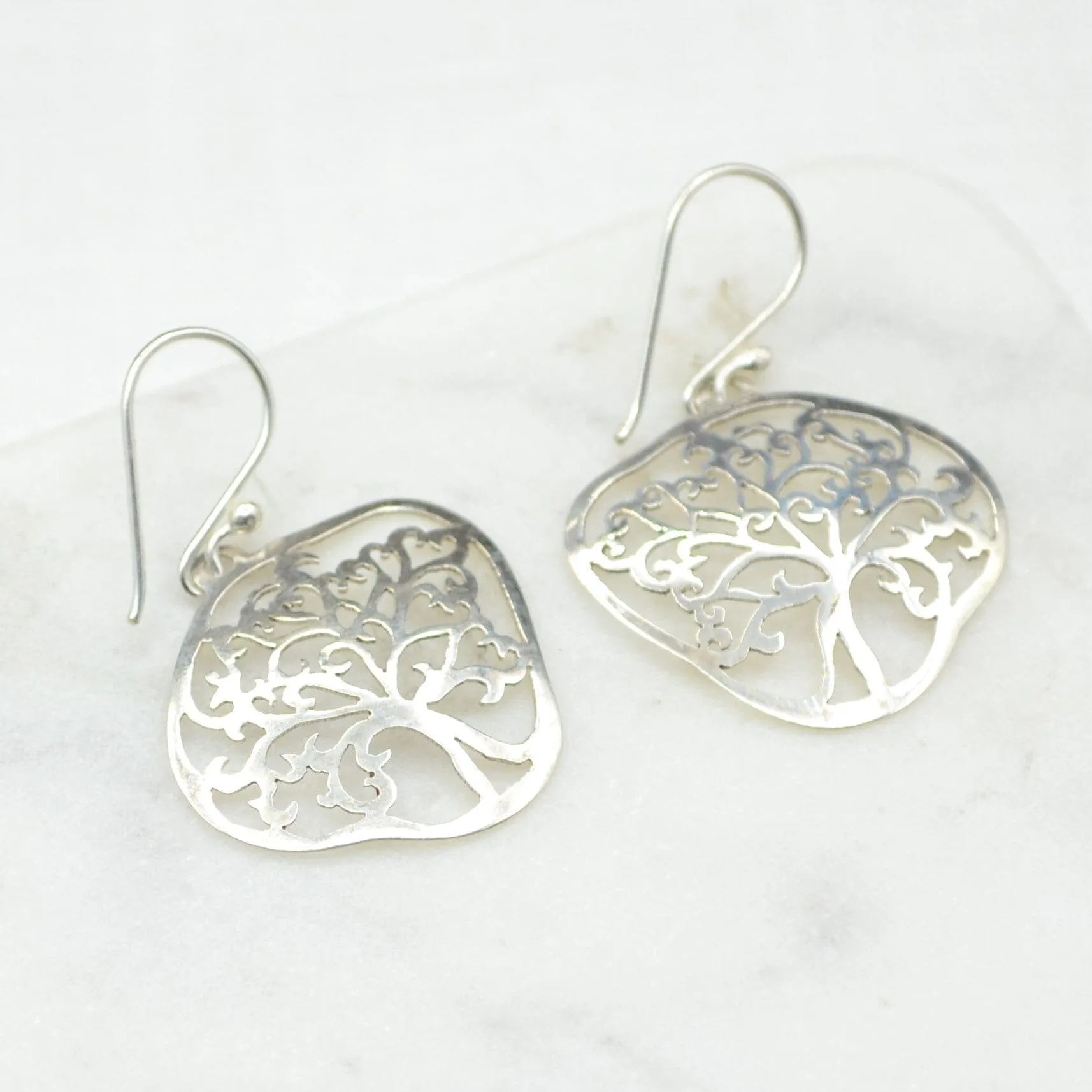 Tree Of Life Silver Earrings