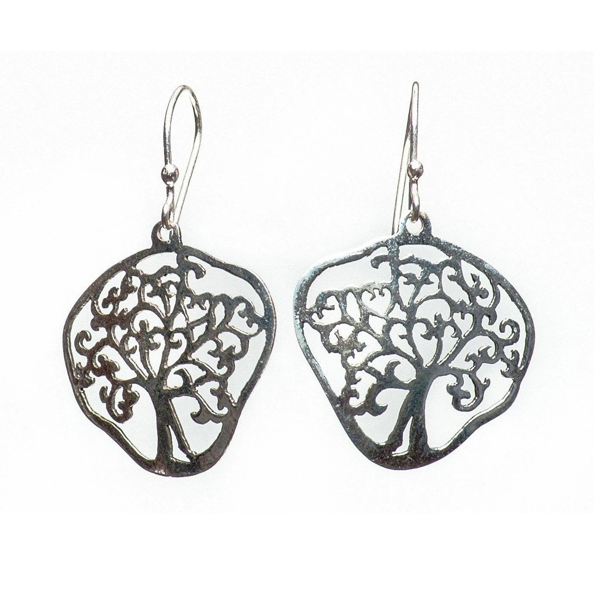 Tree Of Life Silver Earrings