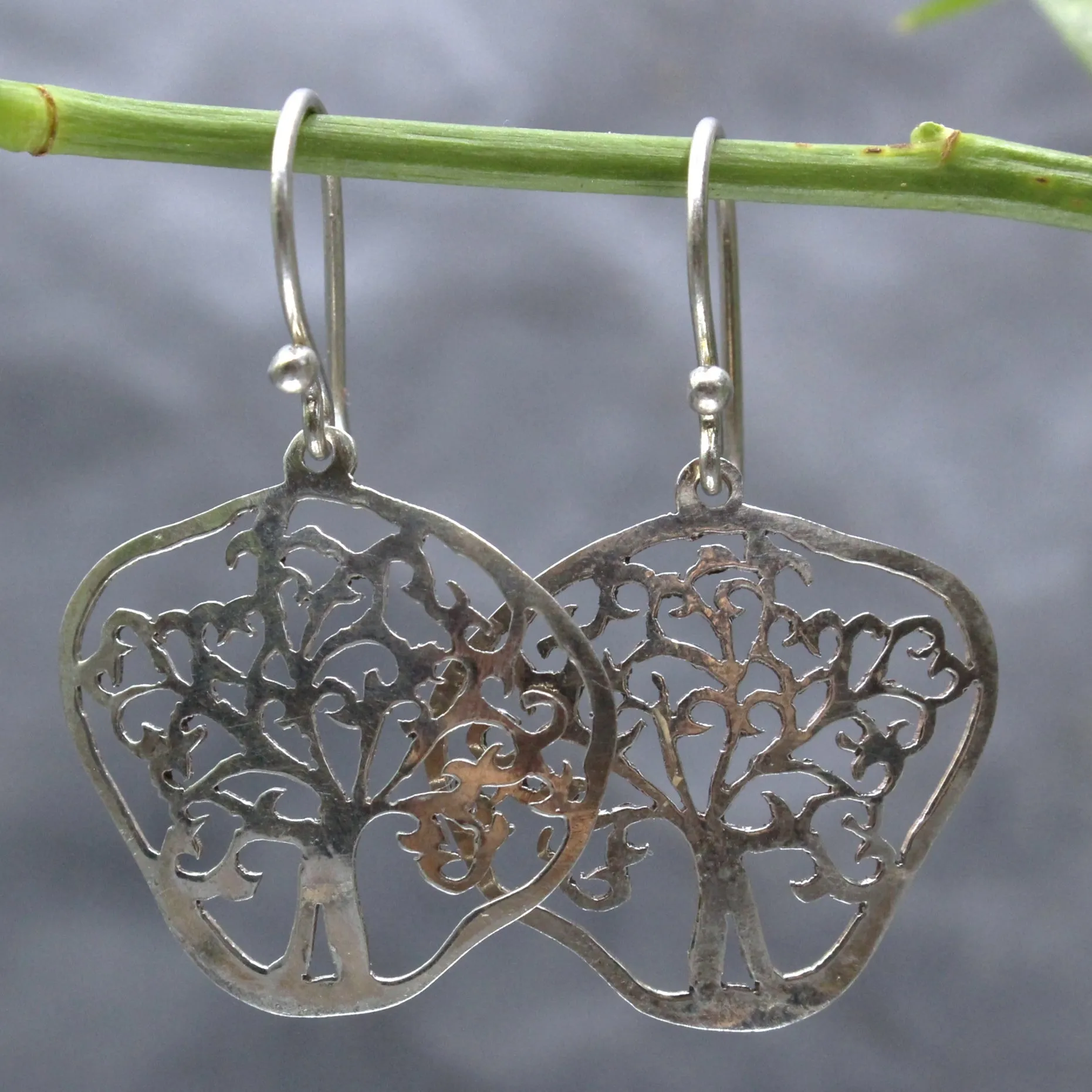 Tree Of Life Silver Earrings