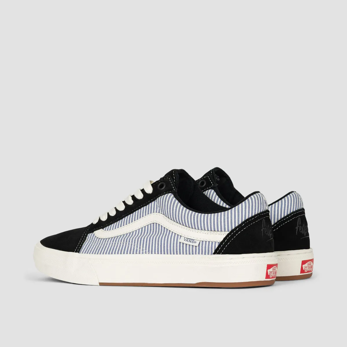 Vans Bmx Old Skool Shoes - Federal Black/Blue Pinstripe