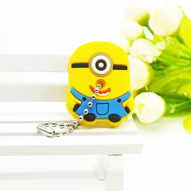 Zoeber 2017 Cartoon cute key cover Anime Minion Hello Kitty Silicone Key chains Funny animal key Holder caps keychain