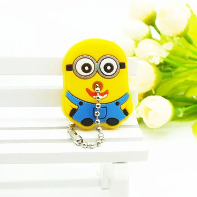 Zoeber 2017 Cartoon cute key cover Anime Minion Hello Kitty Silicone Key chains Funny animal key Holder caps keychain