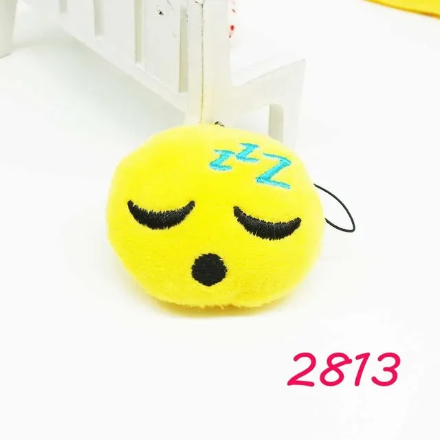 Zoeber Funny emoji cartoon face Anime keychains qq Keyrings Key chains Accessories Soft Round Stuffed Plush smile keychain gift