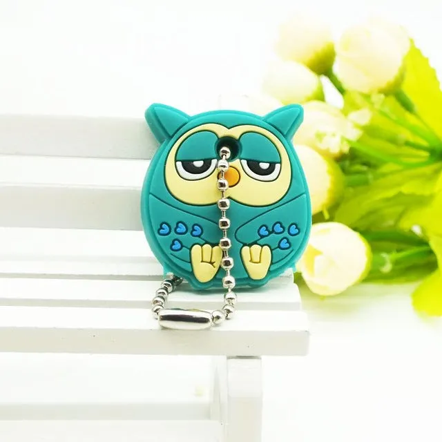 ZOEBER  New Anime hello kitty Cartoon Garfield Key Cover cute Garfield Owl Mario Keychain Marvel Silicone Holder minie key Ring